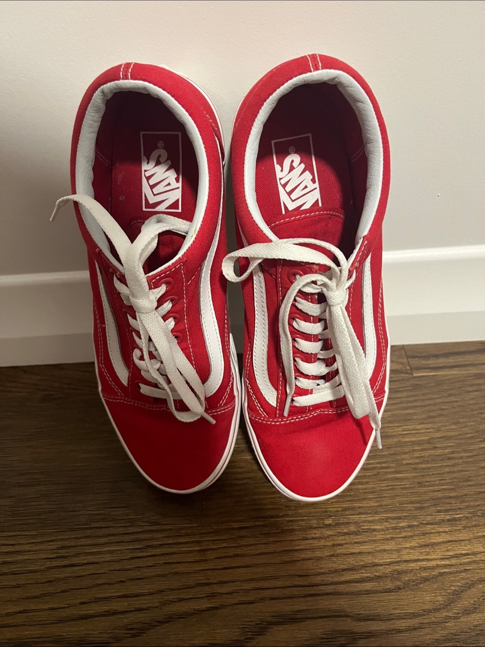 Vans Sneakers in Red and White men size 9 women size 10.5
